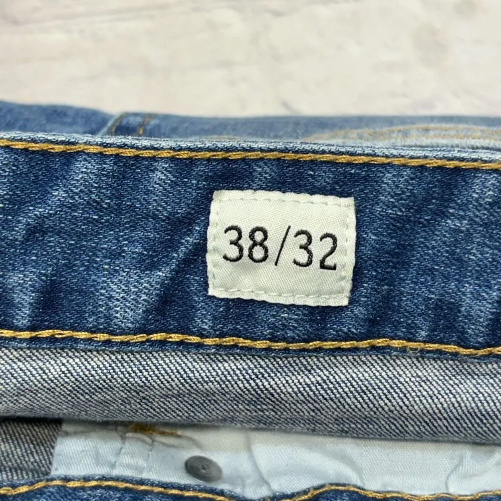 Smoke Rise Men Slim Distressed Jeans Size 38x32 Blue Denim C132 -27